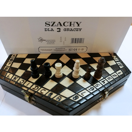 SZACHY 3-osobowe drewniane